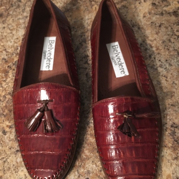 Like New mens real leather crocodile shoes leather Italy 10 M - Picture 2 of 9